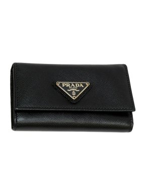 Prada Black Saffiano Leather Key Holder