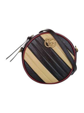 Gucci Bicolour Leather GG Marmont Round Bag