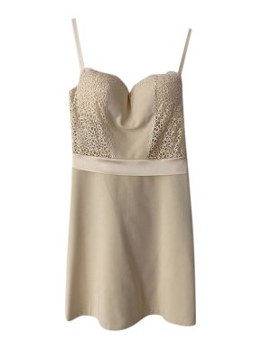 Cream Silk lace-Up Dress