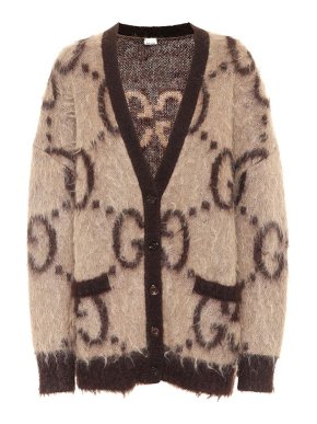 Gucci Oversized gg mohair blend knit cardigan