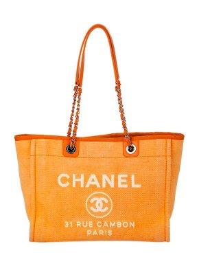 Chanel Deauville Canvas Tote Bag