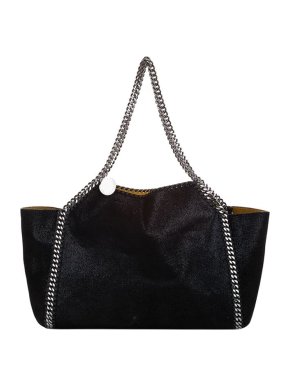 Stella McCartney Black Shaggy Deer Falabella Tote Bag