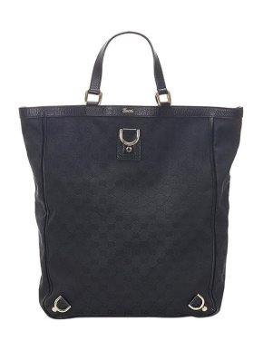 Gucci Black GG Canvas Abbey Tote Bag
