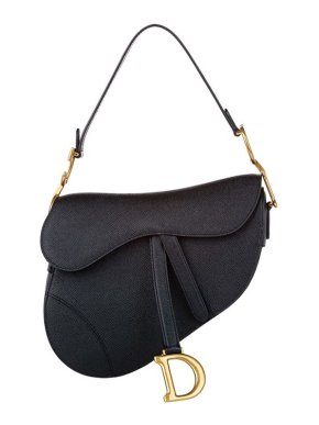 Dior Black Leather Saddle Bag