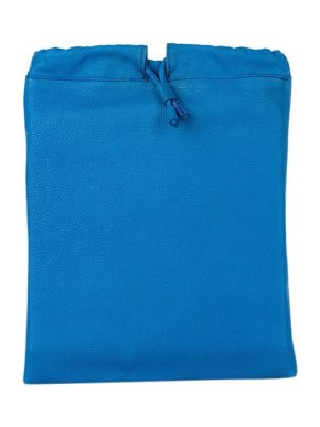 Burberry Blue Leather Drawstring Pouch