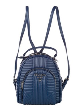 Prada Navy Soft Leather Diagramme Backpack