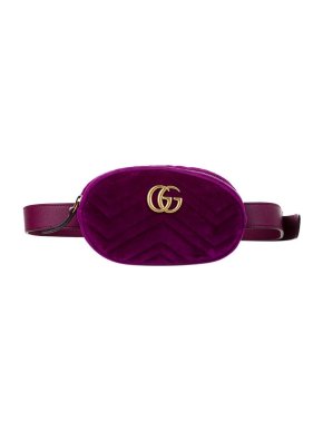 Gucci Plum Velvet GG Marmont Belt Bag