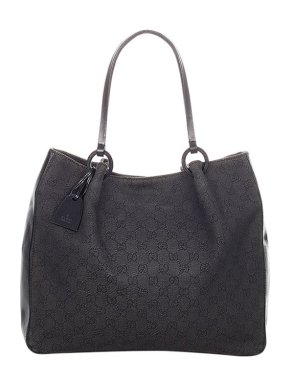 Gucci Black GG Canvas Tote Bag