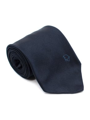 Dior Navy Silk Embroidered Tie