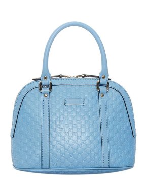 Blue Microguccissima Leather Mini Dome Bag