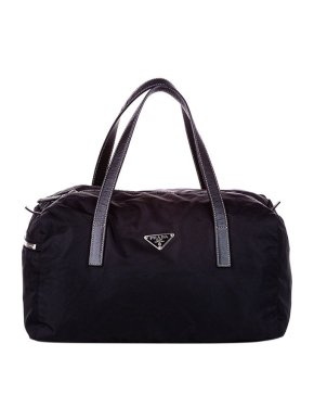 Prada Black Nylon Tessuto Duffle Bag