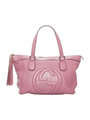 Gucci Pink Leather Soho Cellarius Leather Tote Bag