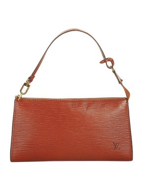 Louis Vuitton Cognac Epi Leather Pochette Accessoires Bag