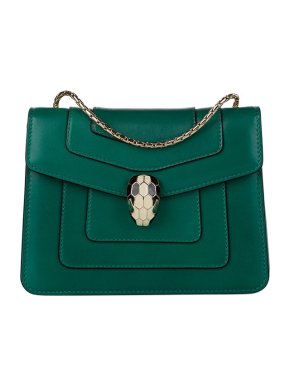 Bvlgari Green Leather Serpenti Forever Bag