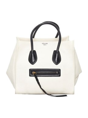 Celine Ivory Canvas Luggage Tote Bag