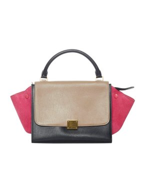 Celine Tricolour Leather & Suede Trapeze Bag