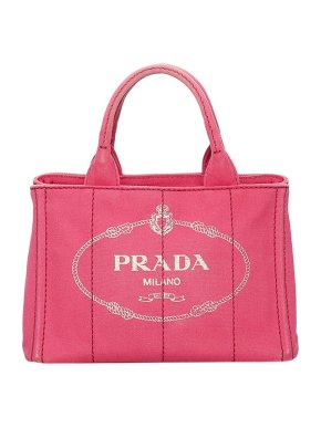 Prada Pink Canvas Canapa Logo Tote Bag
