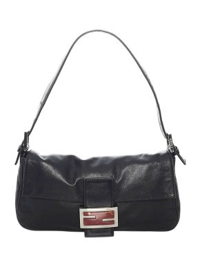 Fendi Black Leather Mamma Baguette