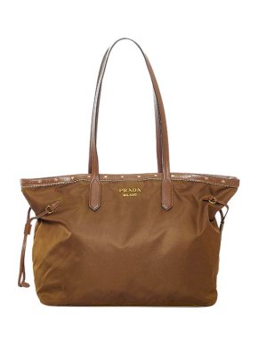 Prada Brown Nylon Tessuto Tote Bag