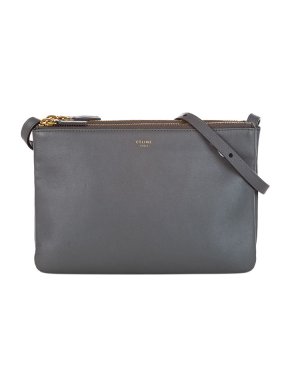 Celine Grey Leather Trio Crossbody Bag