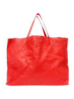Celine Red Leather Horizontal Cabas Tote Bag