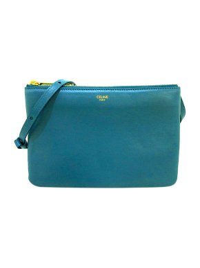 Celine Blue Leather Trio Crossbody Bag