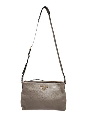 Prada Greige Daino Leather Crossbody Bag