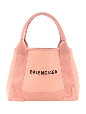 Balenciaga Pink Canvas Navy Cabas XS Tote Bag