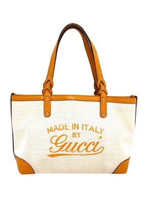 Gucci Natural Canvas Logo Tote Bag