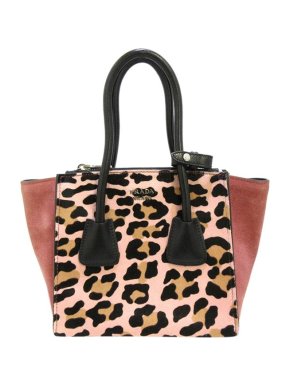 Prada Leopard Print Pony Hair Twin Bag