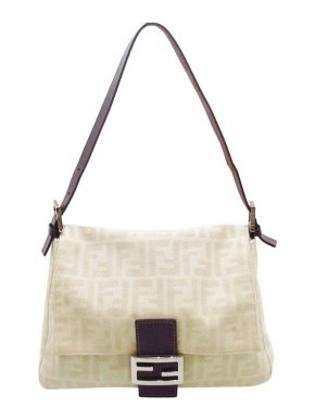 Fendi Ivory Zucca Canvas Mamma Forever Bag