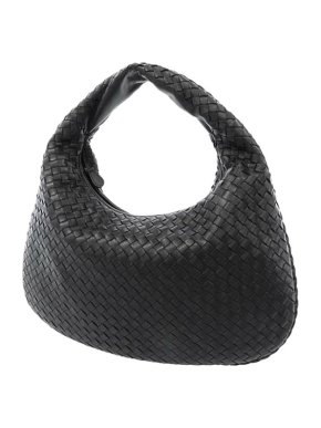 Bottega Veneta Black Intrecciato Leather Hobo Bag