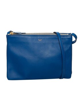 Celine Blue Leather Trio Crossbody Bag