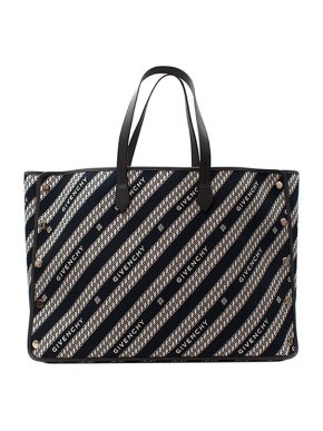 Givenchy Navy 4G Chains Jacquard Tote Bag