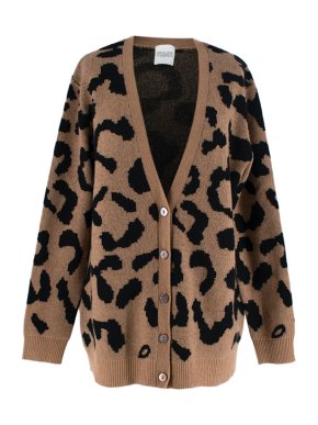 Madeleine Thompson Leopard Intarsia Wool-Cashmere Cardigan