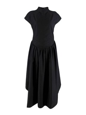 Khaite Black Polished Cotton Lenore Dress