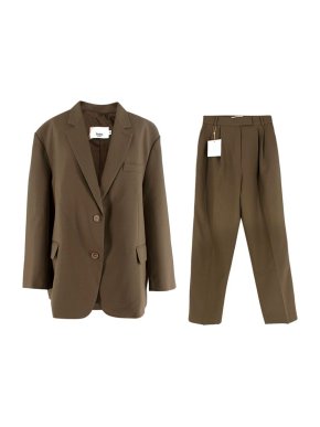 Frankie Shop Chocolate Bea Blazer & Trousers