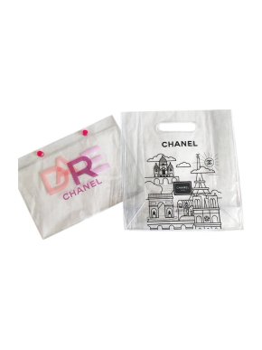 Chanel Clear PVC VIP gift logo pouch & tote
