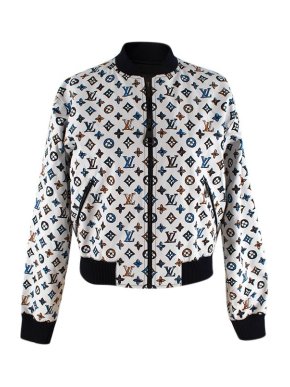Louis Vuitton White Cotton Monogram Bomber Jacket
