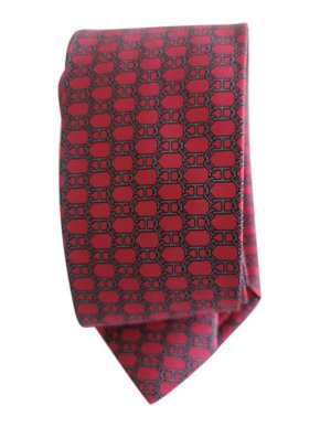 Hermes Red Silk Chaine D'Ancre Tie