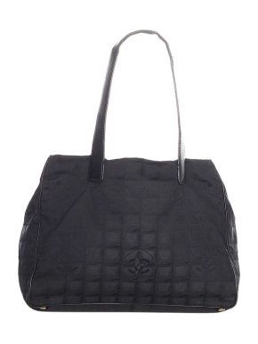 Chanel Vintage Black Nylon New Line Travel Tote Bag