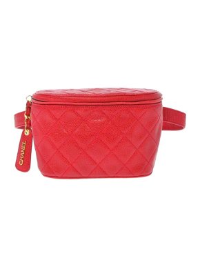 Chanel Red Caviar Leather Belt Bag