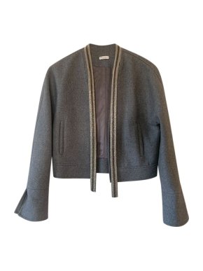 Brunello Cucinelli Grey Wool Open Jacket