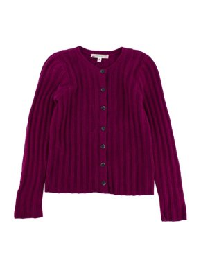 Bonpoint Kids 8Y Pink Fine Knit Wool & Angora Cardigan