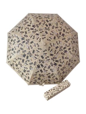 Moschino Beige Teddy Print Umbrella