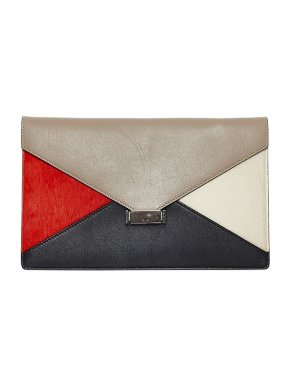 Celine Colourblock Leather Diamond Clutch Bag