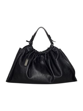 Gucci Black Leather Ring Handle Tote Bag