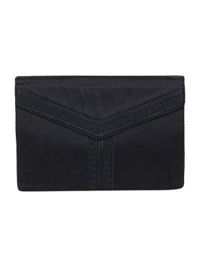 Saint Laurent Vintage Black Satin Clutch Bag
