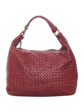 Bottega Veneta Red Intrecciato Leather Hobo Bag