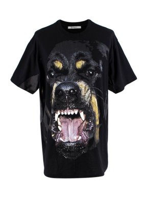 Givenchy Black cotton jersey rottweiler print T-shirt